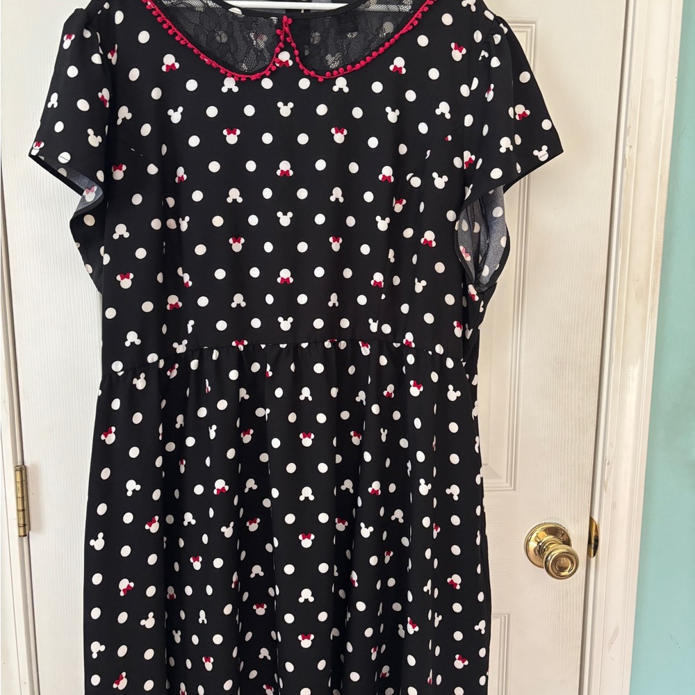 Disney Dress Black,Minnie with red bows & Mickey Mouse white Silhouettes size 24
